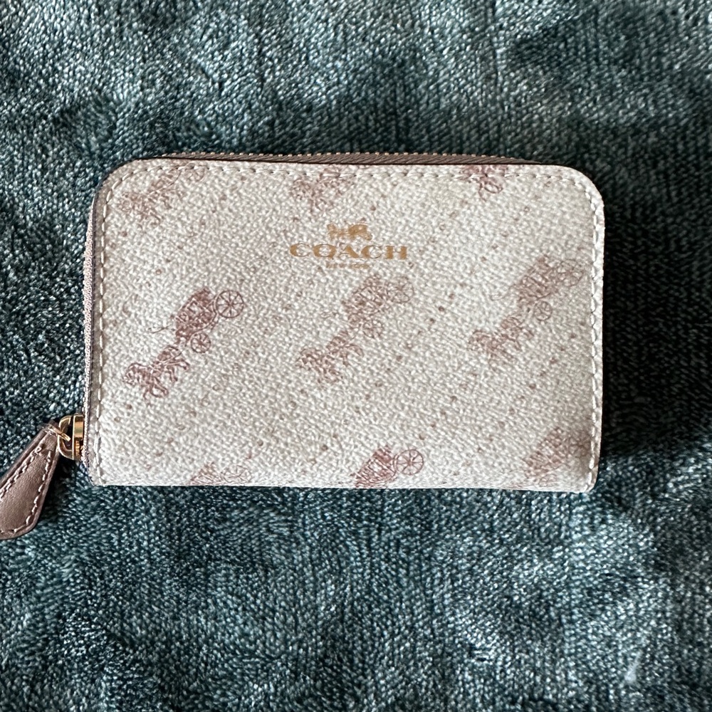 Coach Cream Monogram Coin Wallet